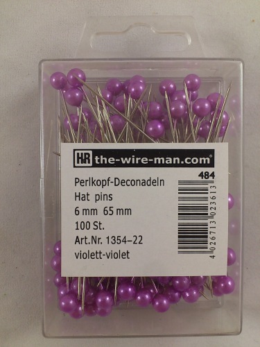 Farbigen Pins 6 mm 100 st. violett